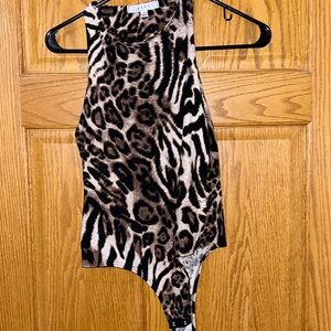 Animal print body suit size small. Worn once. No stains or tears.
